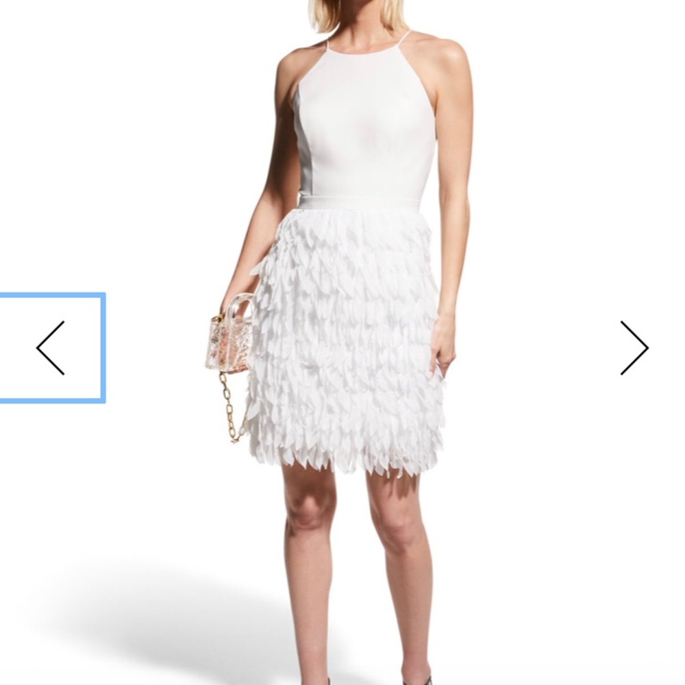 Tiered Feather Halter Dress